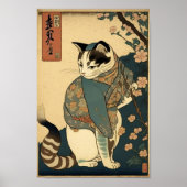  schilderen van een kat in Kuniyoshi's stijl Poster (Voorkant)
