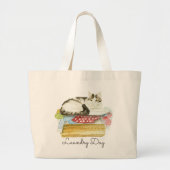 Schilderen van een katje op de wasdag grote tote bag (Voorkant)