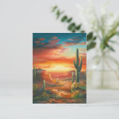 Schilderen van een kleurrijke woestijn - zonnestee briefkaart (Staand voorkant)