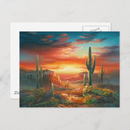 Schilderen van een kleurrijke woestijn - zonnestee briefkaart (Voorkant / Achterkant)