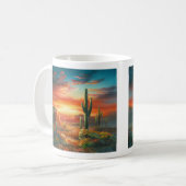 Schilderen van een kleurrijke woestijn - zonnestee koffiemok (Voorkant links)