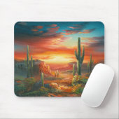 Schilderen van een kleurrijke woestijn - zonnestee muismat (Met muis)