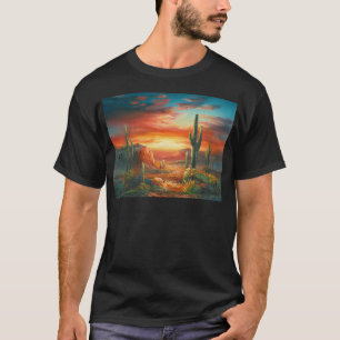 Schilderen van een kleurrijke woestijn - zonnestee t-shirt