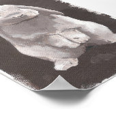 Schilderen van een konijn met een klauw poster (Hoek)