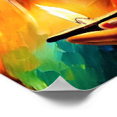 Schilderen van een prachtige Indiase vrouw met lam Poster (Hoek)