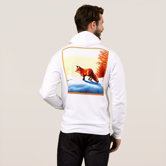 Schilderen van een rode vos. Bestel nu Hoodie (Achterkant volledig)