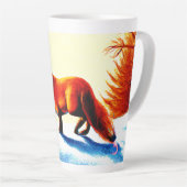 Schilderen van een rode vos. Bestel nu Latte Mok (Rechterhoek)