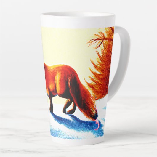 Schilderen van een rode vos. Bestel nu Latte Mok (Rechterhoek)