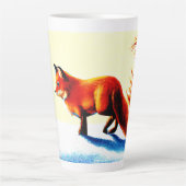 Schilderen van een rode vos. Bestel nu Latte Mok (Voorkant)