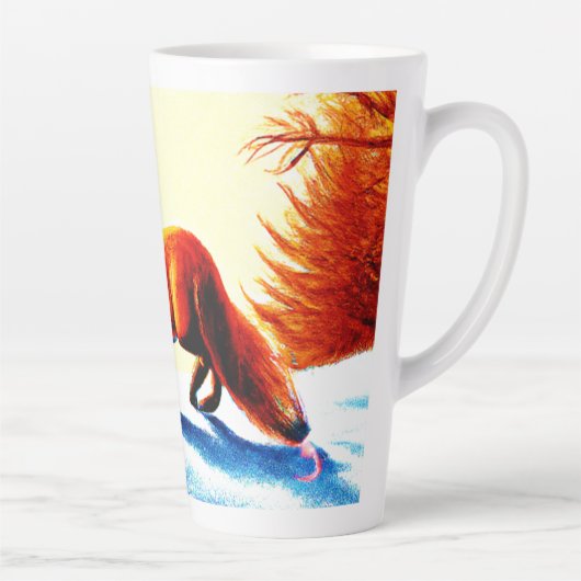Schilderen van een rode vos. Bestel nu Latte Mok (Rechts)