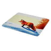 Schilderen van een rode vos. Bestel nu Snijplank (Hoek)