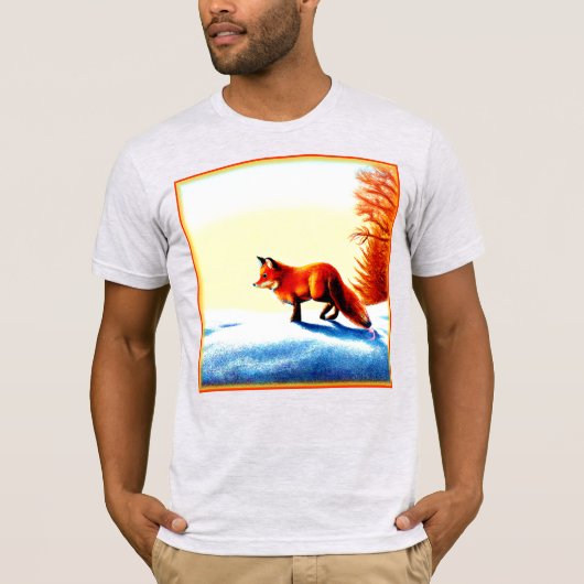 Schilderen van een rode vos. Bestel nu T-shirt (Voorkant)
