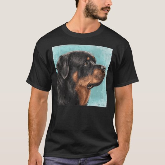 Schilderen van een Schattige rottweiler vanaf de z T-shirt (Voorkant)