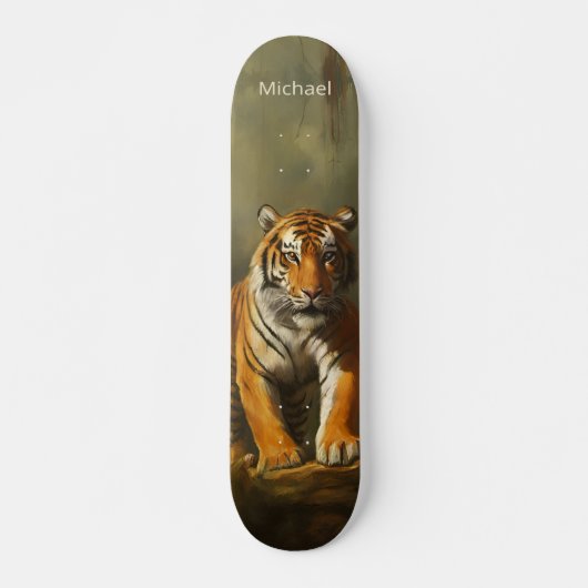 Schilderen van een tijger persoonlijk skateboard (Voorkant)