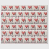 Schilderen van een Valenine Heart Mural Cadeaupapier (Vlak)