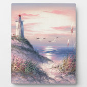 Schilderen van een vuurtoren op zonsopgang fotoplaat (Voorkant)