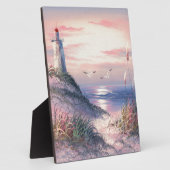 Schilderen van een vuurtoren op zonsopgang fotoplaat (Zijkant)