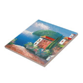 Schilderen van een zeeflap in Italië Tegeltje (Zijkant)