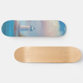 Schilderen van een zeemeeuw nabij een vuurtoren skateboard (Horizontaal)