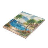 Schilderen van een zeilboot in Hawaï Tegeltje (Zijkant)