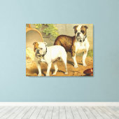 schilderen van Engelse Bulldogs Canvas Afdruk (Insitu (Houten vloer))