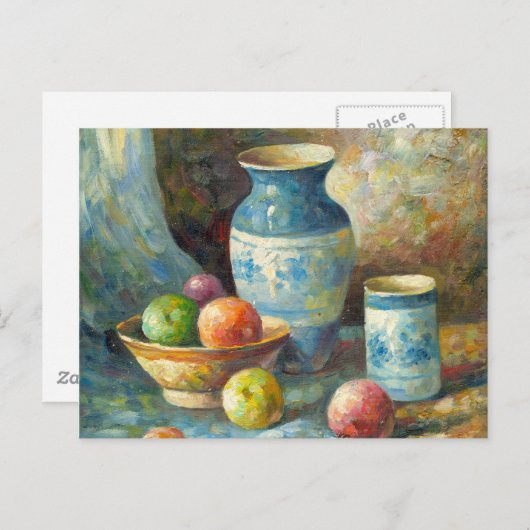 Schilderen van fruit- en aardewerktuigen briefkaart (Voorkant / Achterkant)