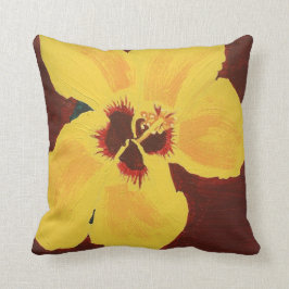 Schilderen van geel Hawaïaans Hibiscus Pillow Kussen