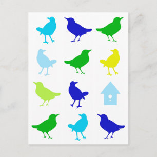 Schilderen van gekleurde vogels door Chariklia Zar Briefkaart