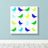 Schilderen van gekleurde vogels door Chariklia Zar Canvas Afdruk (Insitu (Houten vloer))