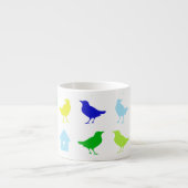 Schilderen van gekleurde vogels door Chariklia Zar Espresso Kop (Voorkant)