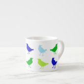 Schilderen van gekleurde vogels door Chariklia Zar Espresso Kop (Voorkant rechts)