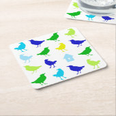 Schilderen van gekleurde vogels door Chariklia Zar Kartonnen Onderzetters (Schuin)