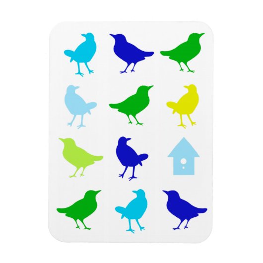 Schilderen van gekleurde vogels door Chariklia Zar Magneet (Verticaal)