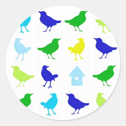 Schilderen van gekleurde vogels door Chariklia Zar Ronde Sticker (Voorkant)