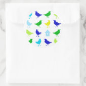 Schilderen van gekleurde vogels door Chariklia Zar Ronde Sticker (Tas)