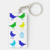 Schilderen van gekleurde vogels door Chariklia Zar Sleutelhanger (achterkant)