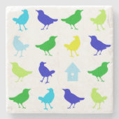 Schilderen van gekleurde vogels door Chariklia Zar Stenen Onderzetter (Voorkant)