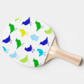Schilderen van gekleurde vogels door Chariklia Zar Tafeltennisbatje (Zijkant)