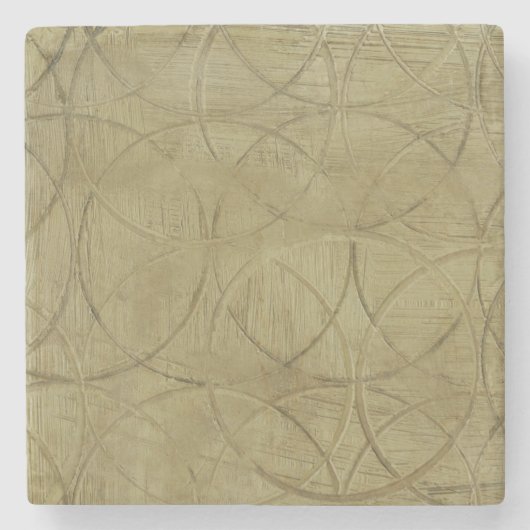 Schilderen van gekoppelde cirkels door Jennifer Go Stenen Onderzetter (Voorkant)