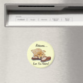 schilderen van gouden hondenpuppy dog met slogan magneet (Insitu (Vaatwasser))