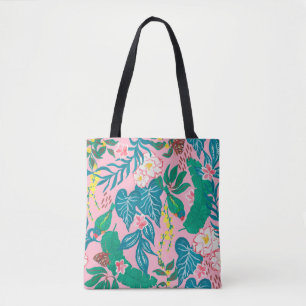 Schilderen van Guache naadloos patroon met abstrac Tote Bag