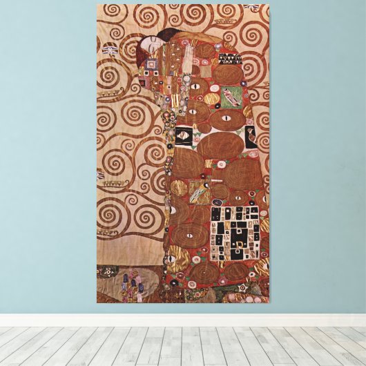 Schilderen van Gustav Klimt: De Embrace (circa 190 Canvas Afdruk (Insitu (Houten vloer))