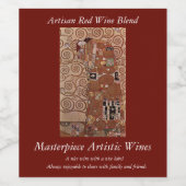 Schilderen van Gustav Klimt: De Embrace (circa 190 Wijn Etiket (Enkel label)