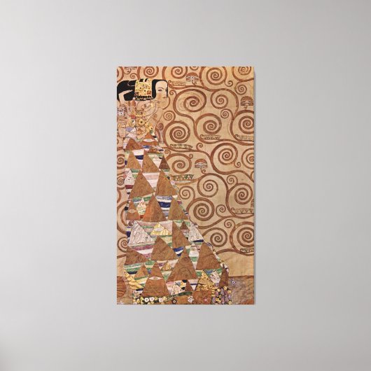 Schilderen van Gustav Klimt: De verwachting (1908) Canvas Afdruk (Voorkant)