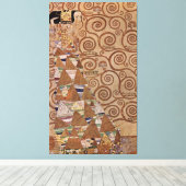 Schilderen van Gustav Klimt: De verwachting (1908) Canvas Afdruk (Insitu (Houten vloer))