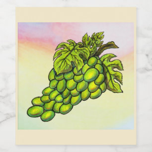 Schilderen van heerlijke groene wijnbouwwijn wijn etiket