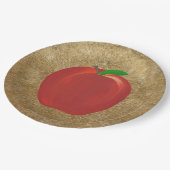 Schilderen van hele rode Apple Gold Ripple Paper B Papieren Bordje (Gekanteld)