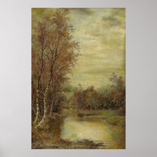  schilderen van herfstlandschap poster (Voorkant)