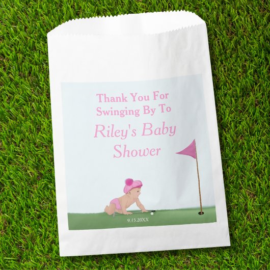 Schilderen van het Baby shower van Golf Baby Girl  Bedankzakje