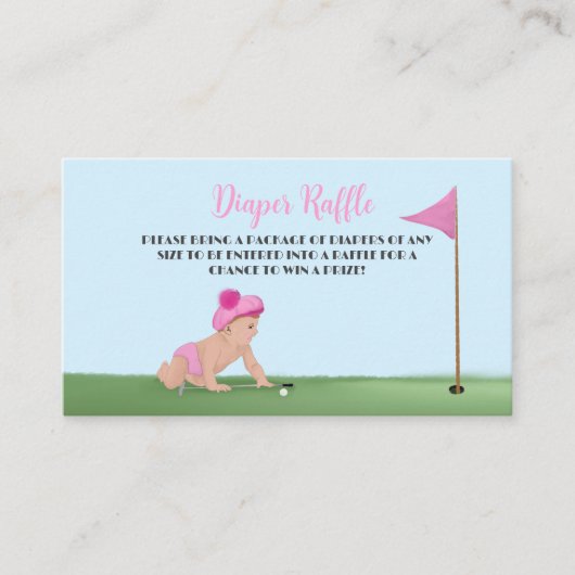 Schilderen van het Baby shower van Golf Baby Girl  Informatiekaartje (Voorkant)